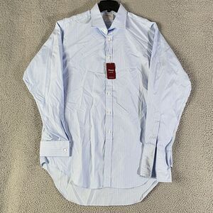 TM Lewin Shirt Mens 17 1/2 36 Red White Striped Slim Fit Button Long Sleeve NEW